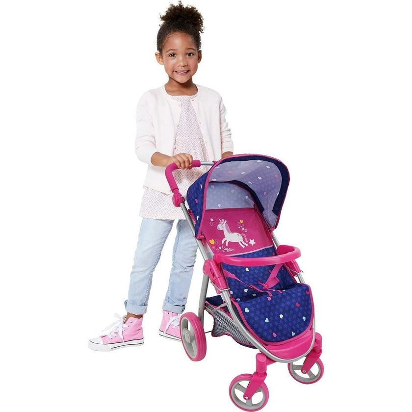 509 Crew Unicorn 2-in-1 Doll Converting Car Seat & Stroller Travel System, Multi