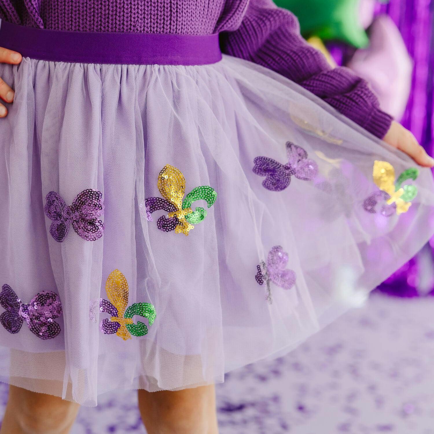 Fleur De Lis Sequin Mardi Gras Tutu