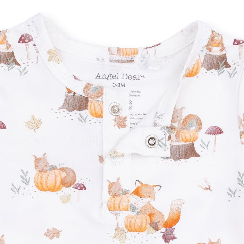 Woodland Animals with Pumpkins - Henley Bodysuit