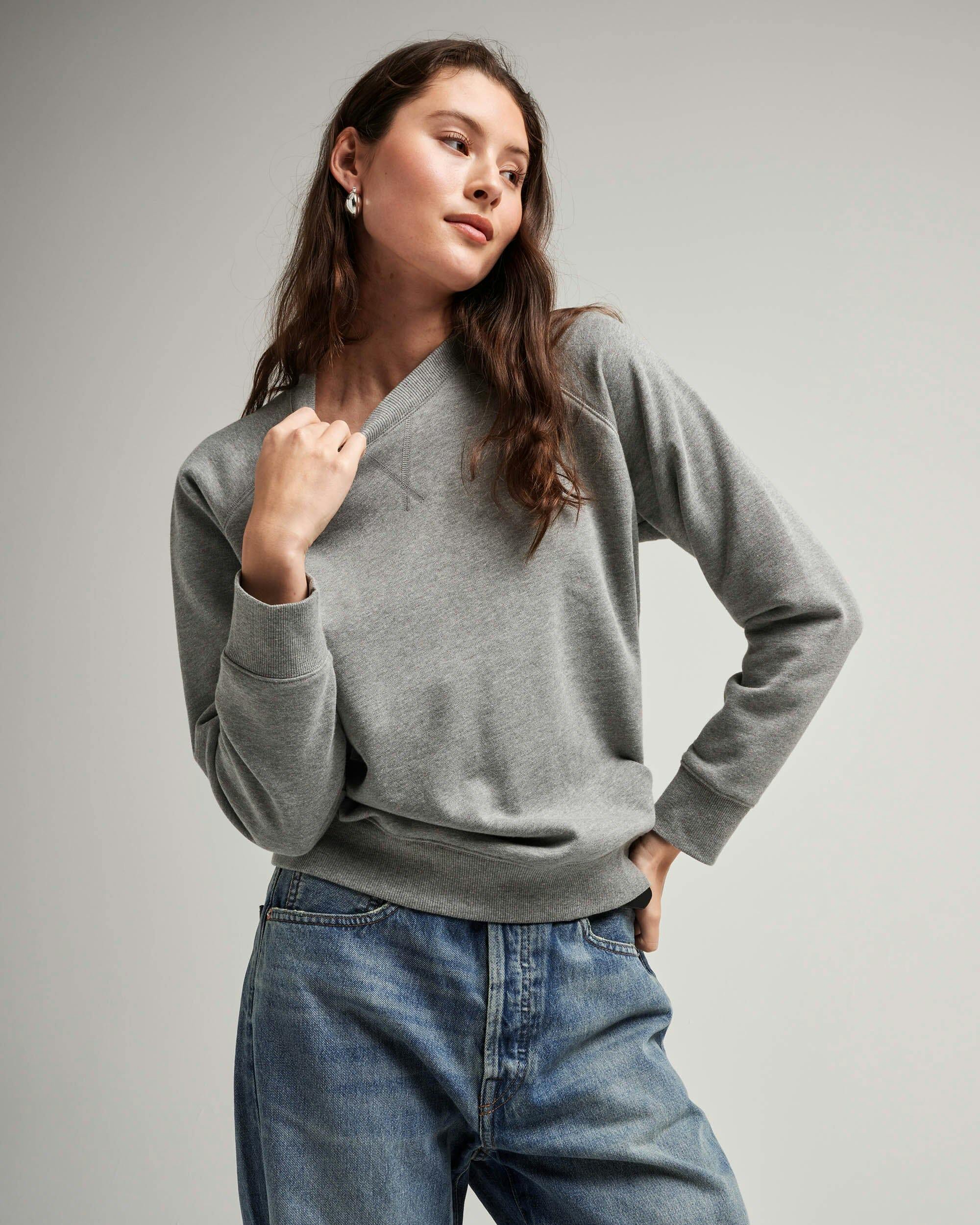 Womens Recycled Fleece Sweatshirt - Recycled Fleece - Heather Grey