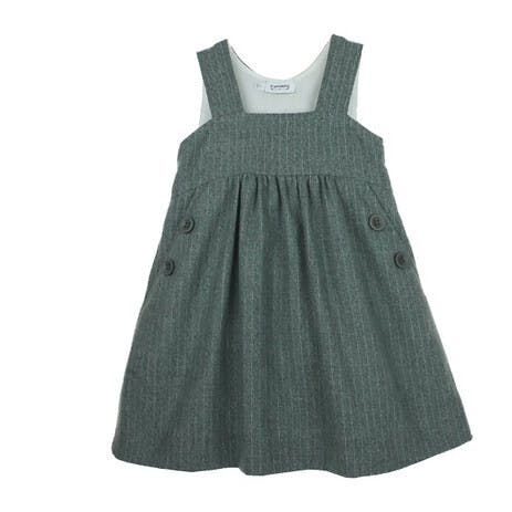 Vintage Tweed Pinafore Dress, Green