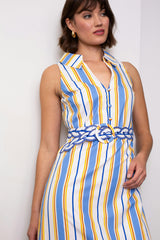 Jill Coastal Stripe Midi Dress