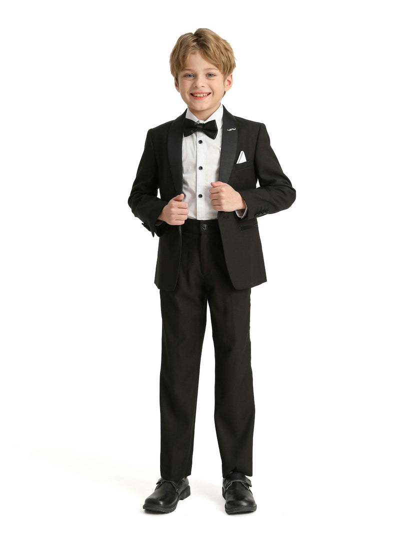 Black Moustache Shawl Lapel Tuxedo Set
