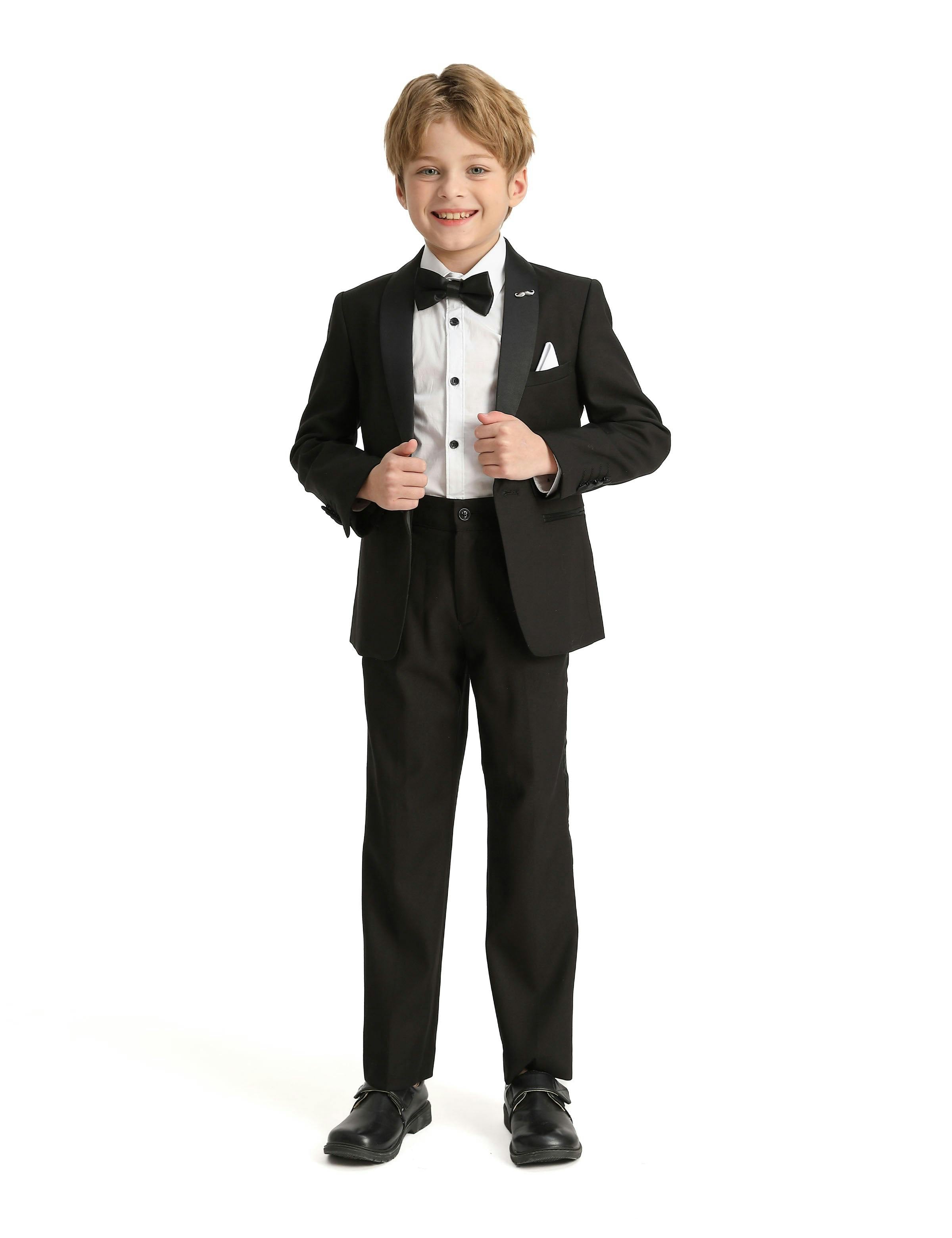 Black Moustache Shawl Lapel Tuxedo Set