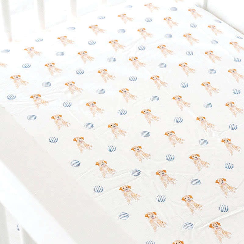 The Goldie In Blue Print Crib Sheet