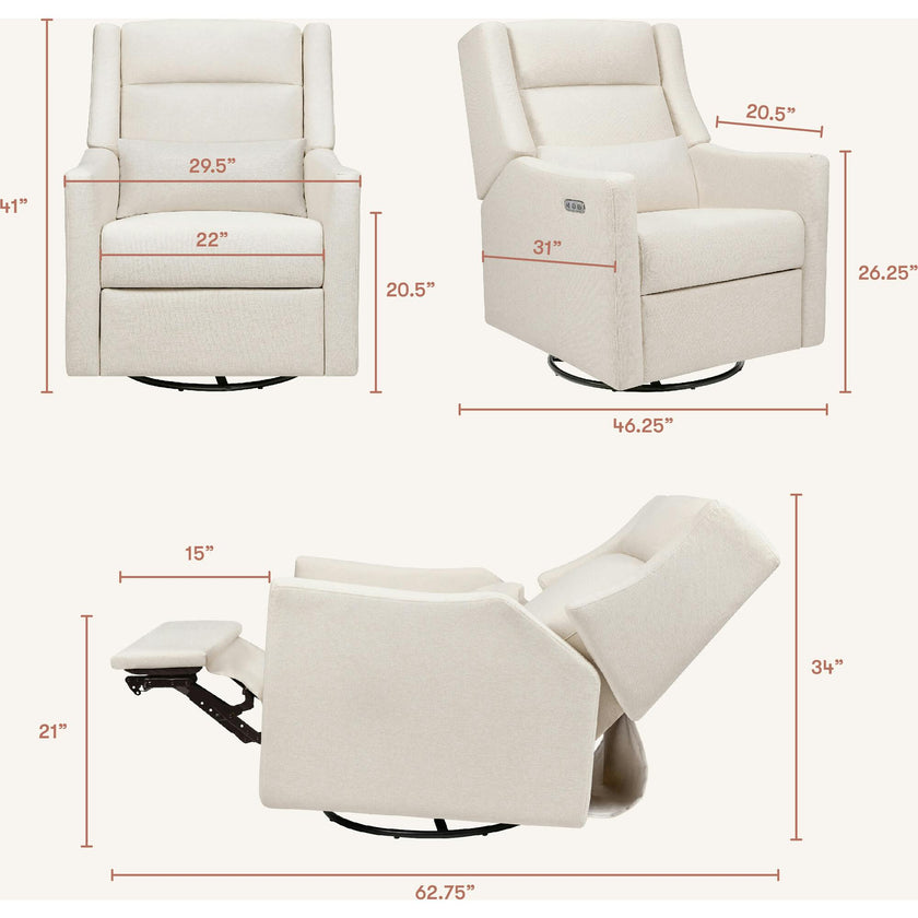 Kiwi Plus Power Recliner and Swivel Glider with Power Adjustable Headrest and USB Port
