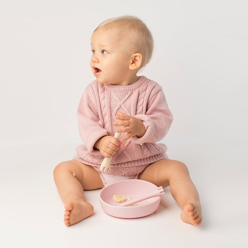 Silicone Baby Plate Bowl - Rose