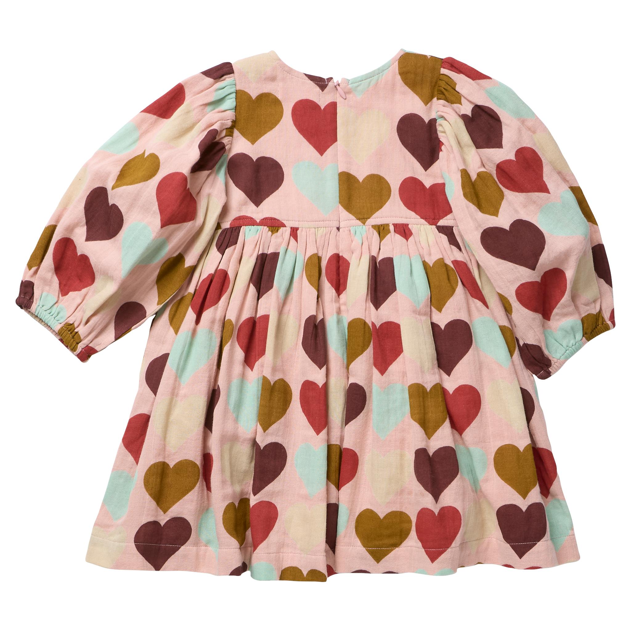 Girls Bea Dress - Multi Harvest Hearts