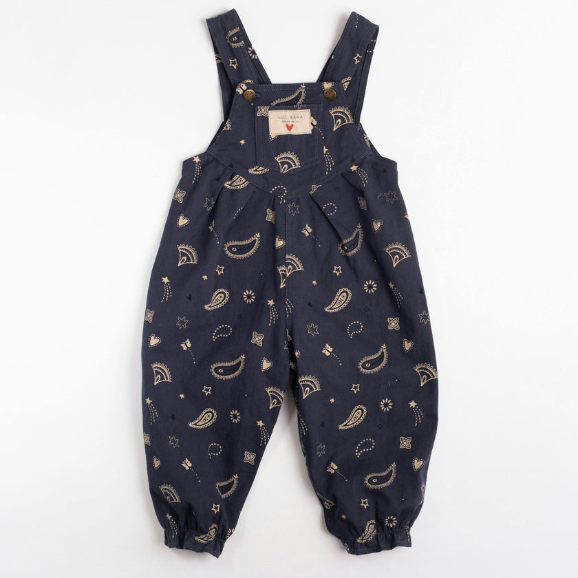 Overall Romper in Midnight Bandana