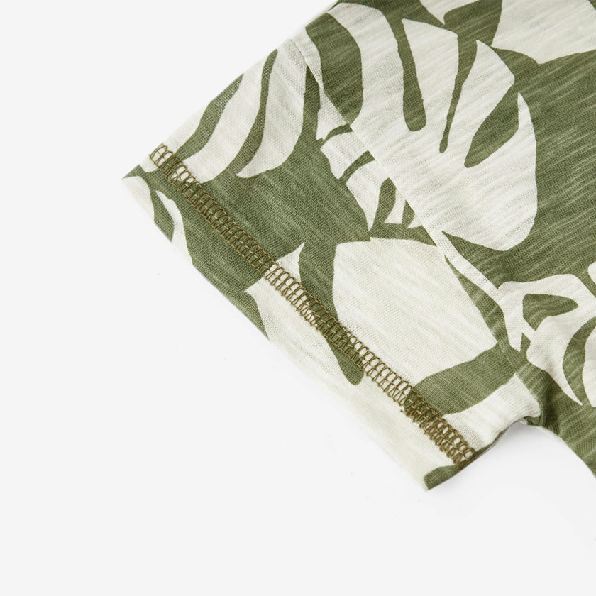 Island Leaf Silhouette Slub Cotton Pocket Tee