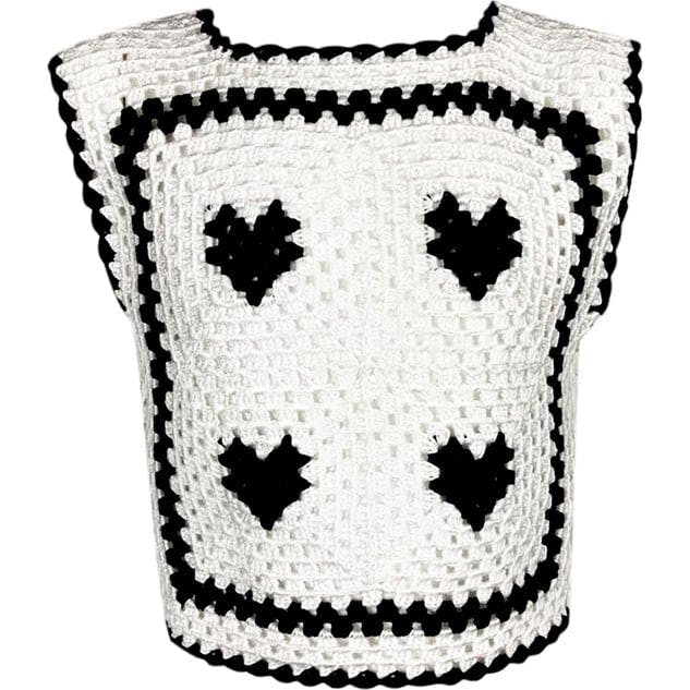 Bw Love Hand-Crochet Sleeveless Crop Top