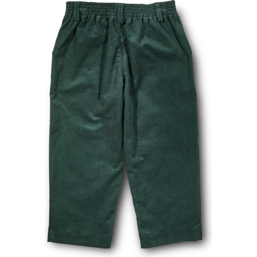 Green Corduroy Fake Fly Pants