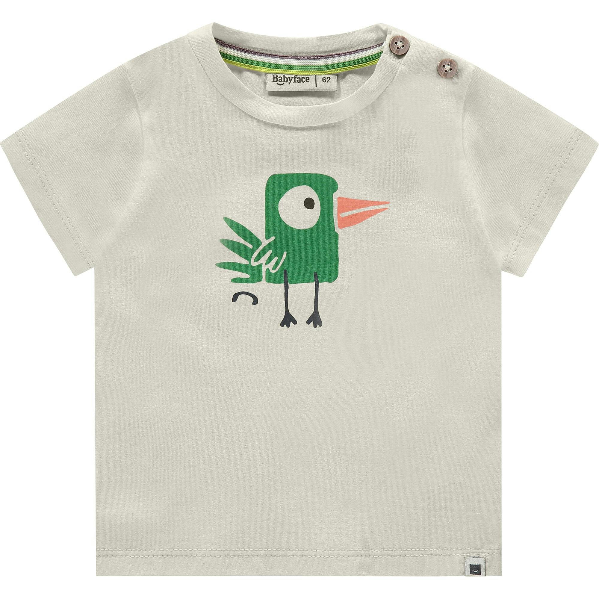 Bird Print Round Neck Short Sleeve T-Shirt