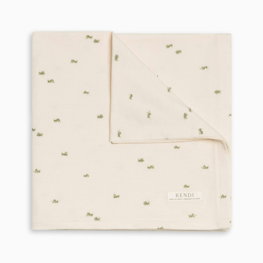 Swaddle Blanket - Grasshopper / Fern + Mint
