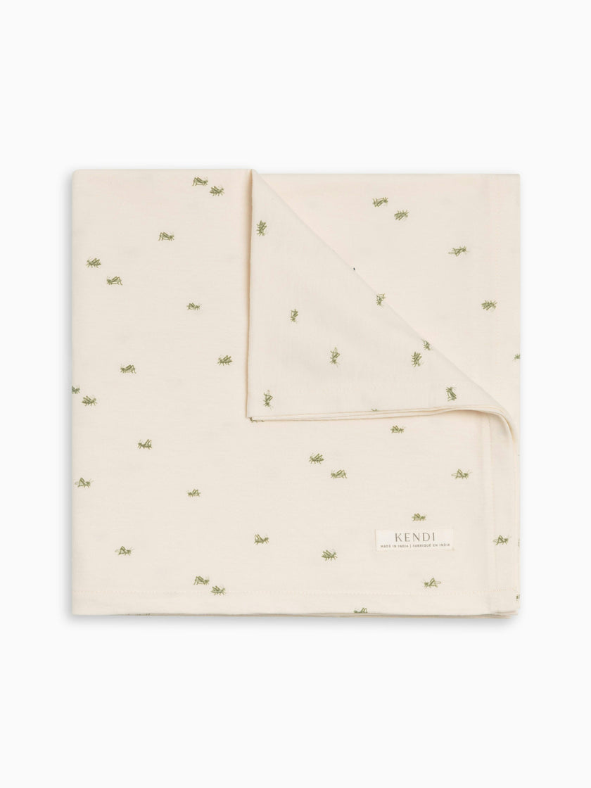 Swaddle Blanket - Grasshopper / Fern + Mint