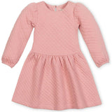 Long Sleeve Quilted Drop Waist Dress, Pink