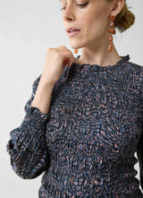 Long Sleeve Smocked Maternity Mini Dress