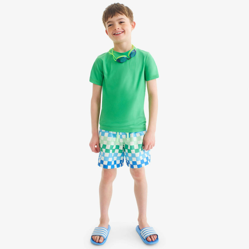 Kids swim trunk in check