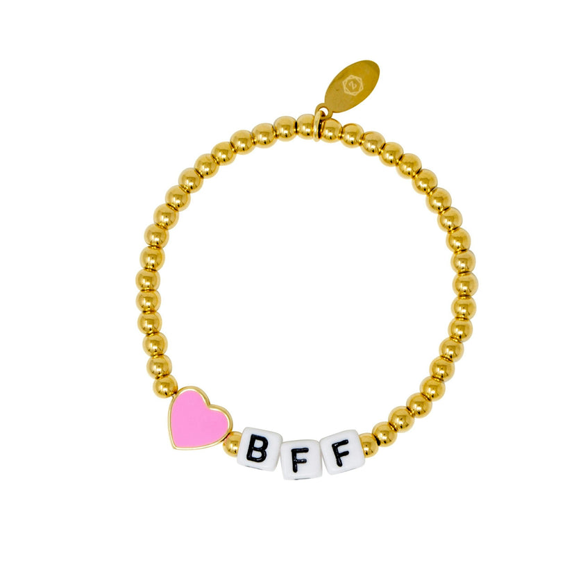 Girl's BFF / Heart Bead Bracelet Set