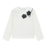White Floral Appliqué Tee