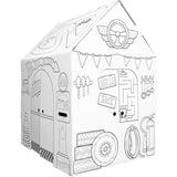 Cardboard Coloring Playhouse Garage - Kids Art and Craft