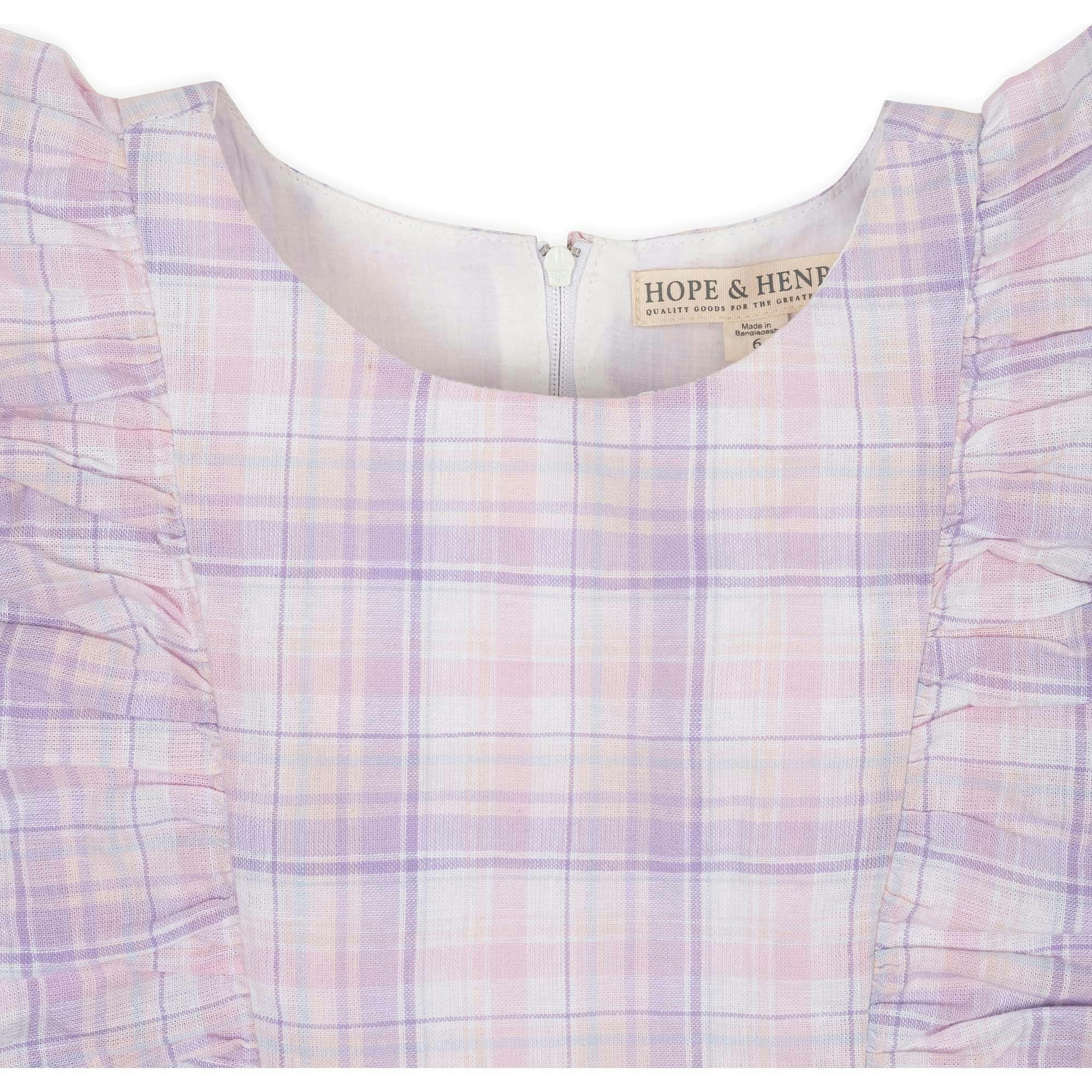 Linen Flutter Sleeve Pinafore Dress, Purple