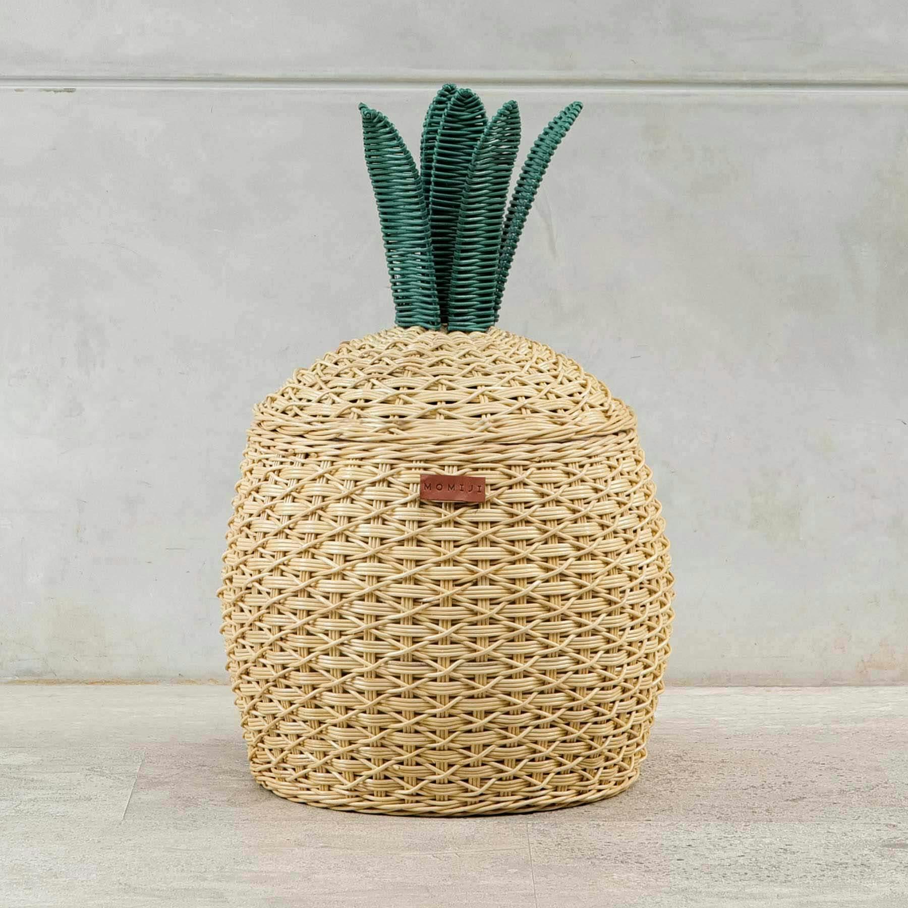 Pineapple Rattan Storage Basket Natural - Medium