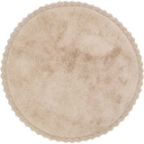 Perla Hand-Tufted Crochet Lace Trim Round Rug