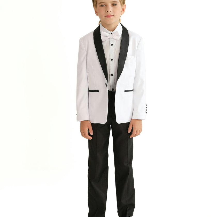 White Moustache Shawl Lapel Tuxedo Set