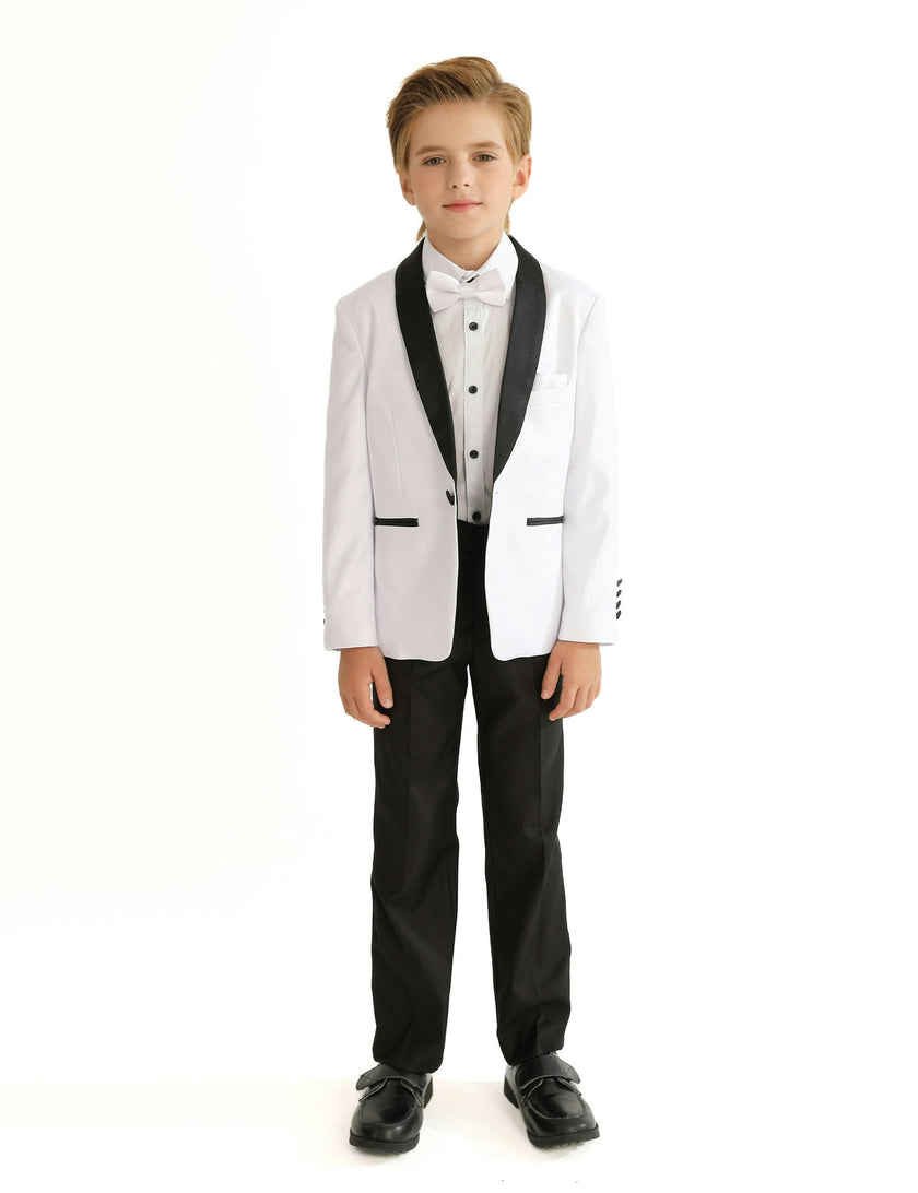 White Moustache Shawl Lapel Tuxedo Set