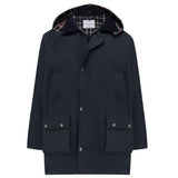 Ebury Padded Wax Jacket - Navy