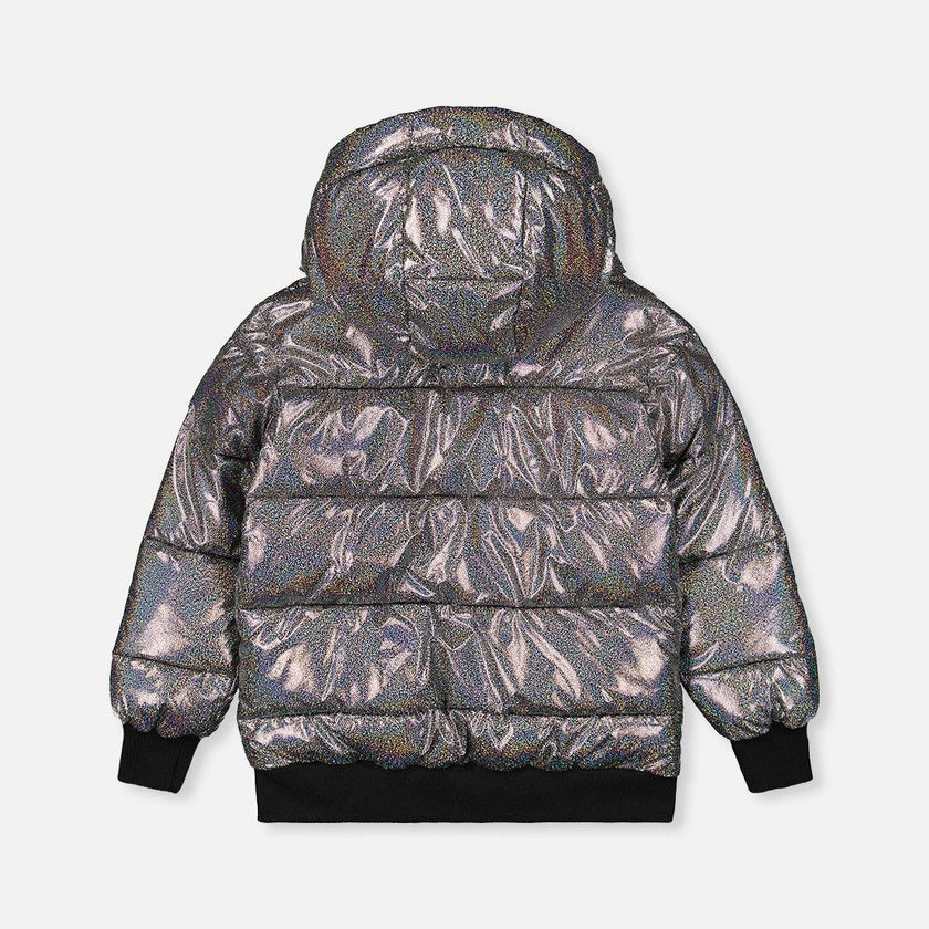 Winter Puffy Jacket Black Glitter