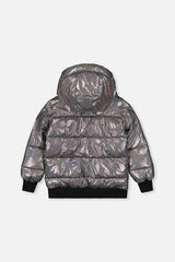 Winter Puffy Jacket Black Glitter