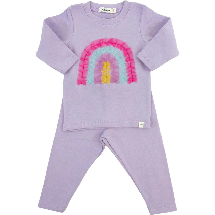 Bright Tulle Rainbow Applique Two Piece Set