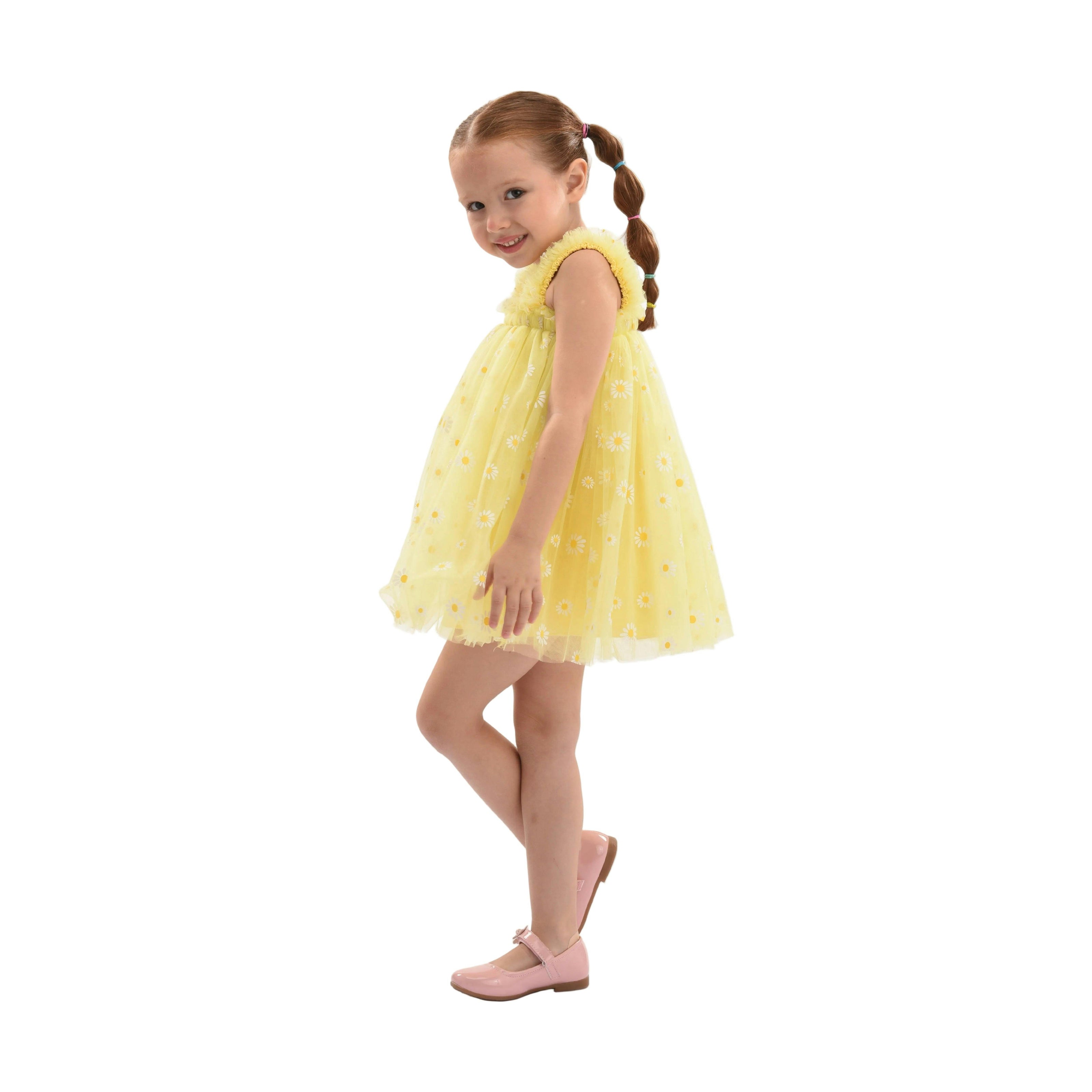Yellow Solenne Daisy Ruffle Dress