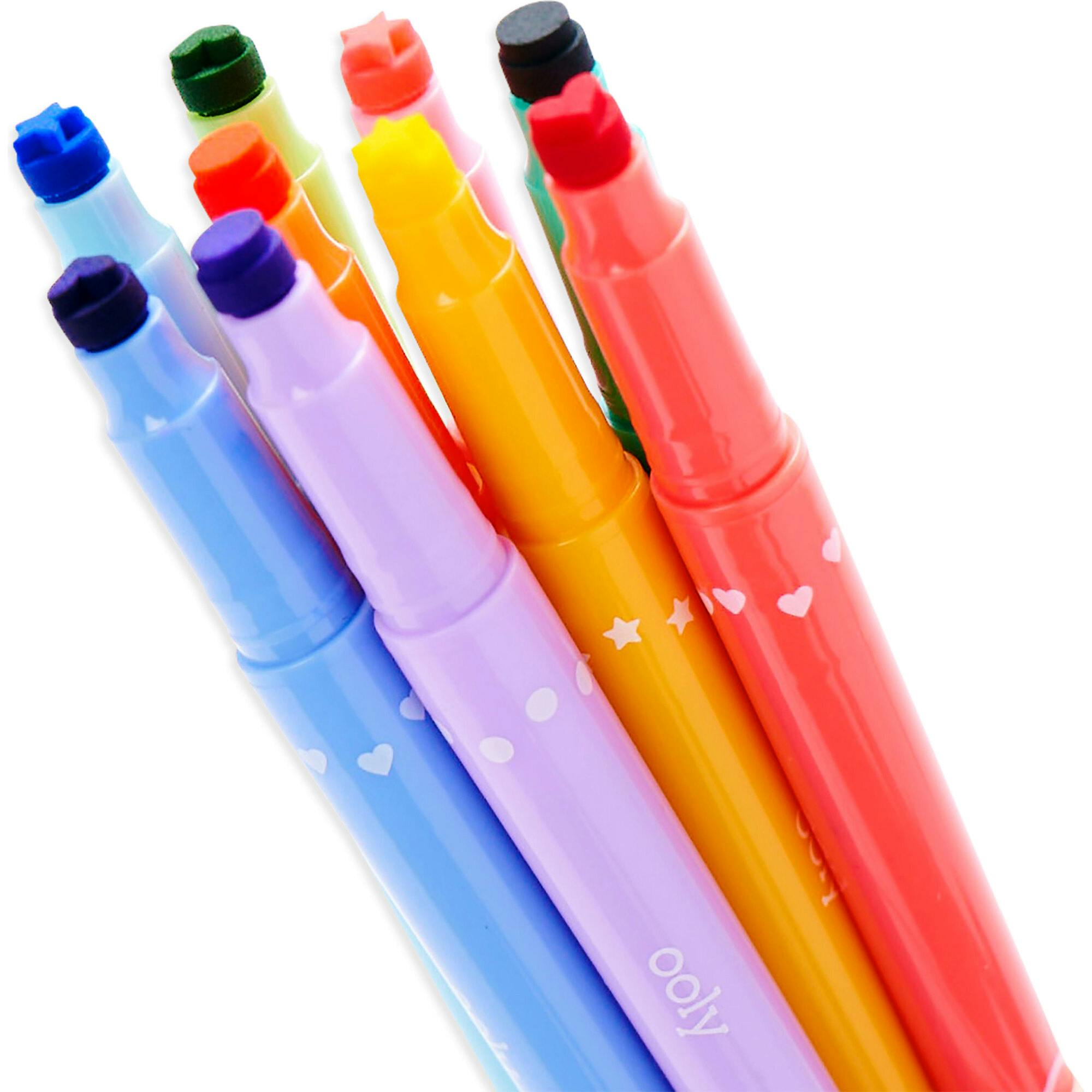 Confetti Stamp Double-Ended Markers - Stamp & Fine Tip - Set of 9