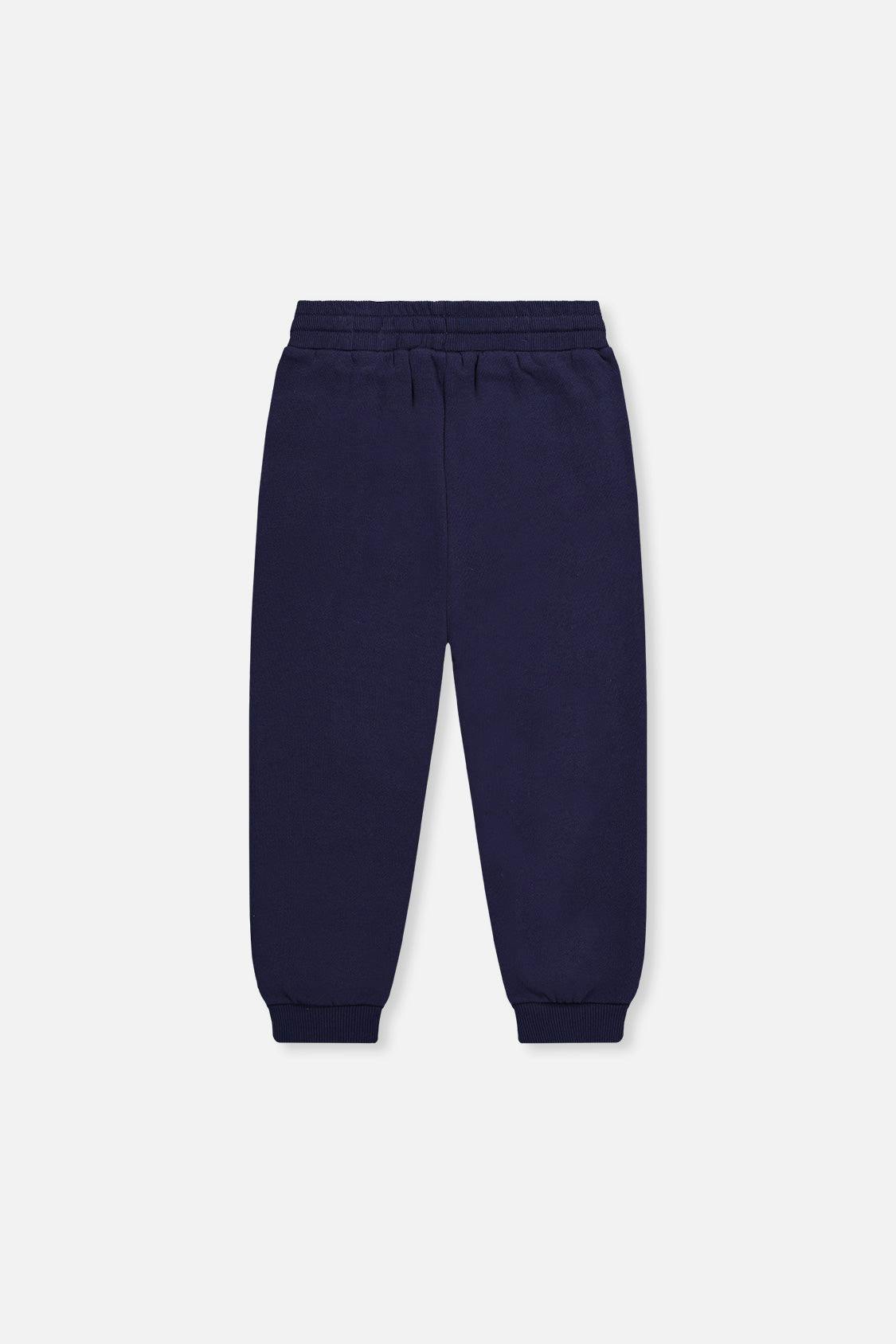 Fleece Sweatpants with Pockets Dark Blue