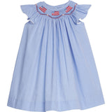 Smocked Bishop Dress - Flags