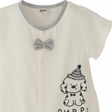 Cream Puppy Bow Romper