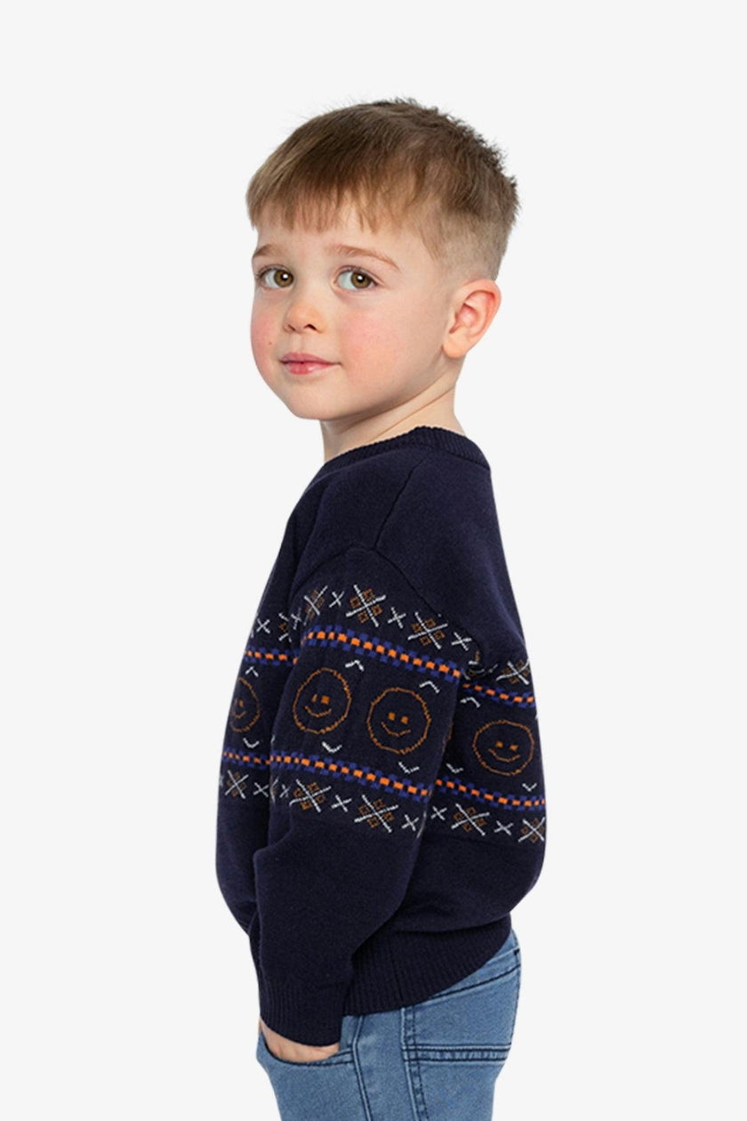 Jacquard Sweater Dark Blue