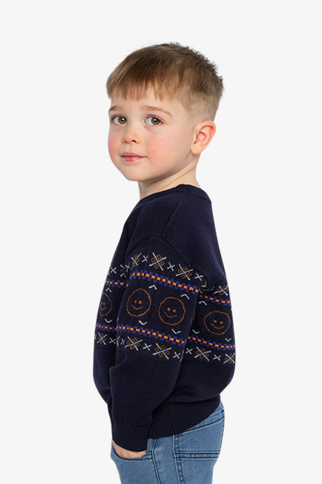 Jacquard Sweater Dark Blue