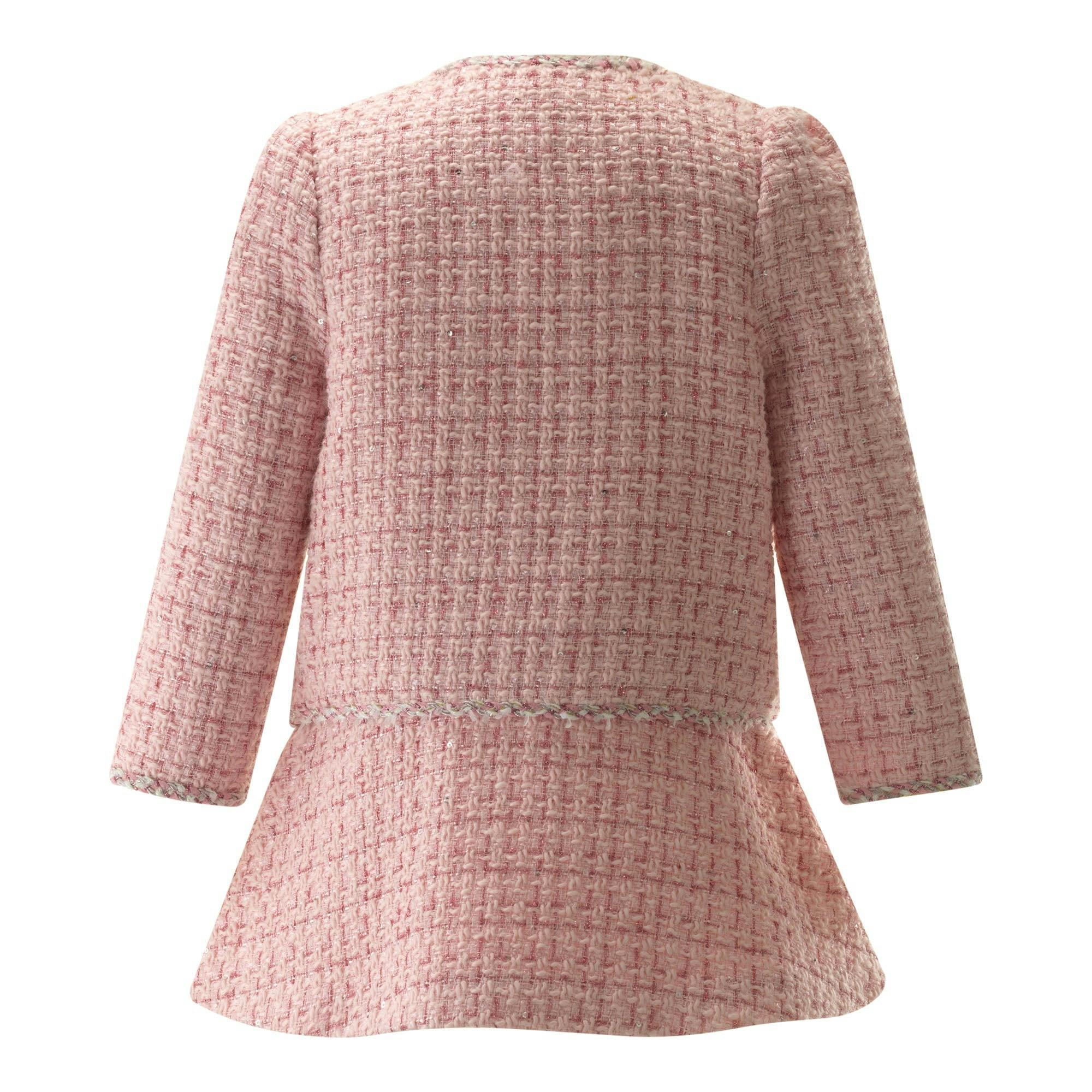 Pink Tweed Jacket and Skirt Set