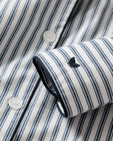 Women's Twill Nightshirt in Navy French Ticking