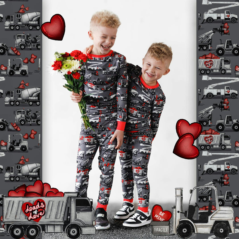 Grey Loads of Love 2 Piece Pajama Set