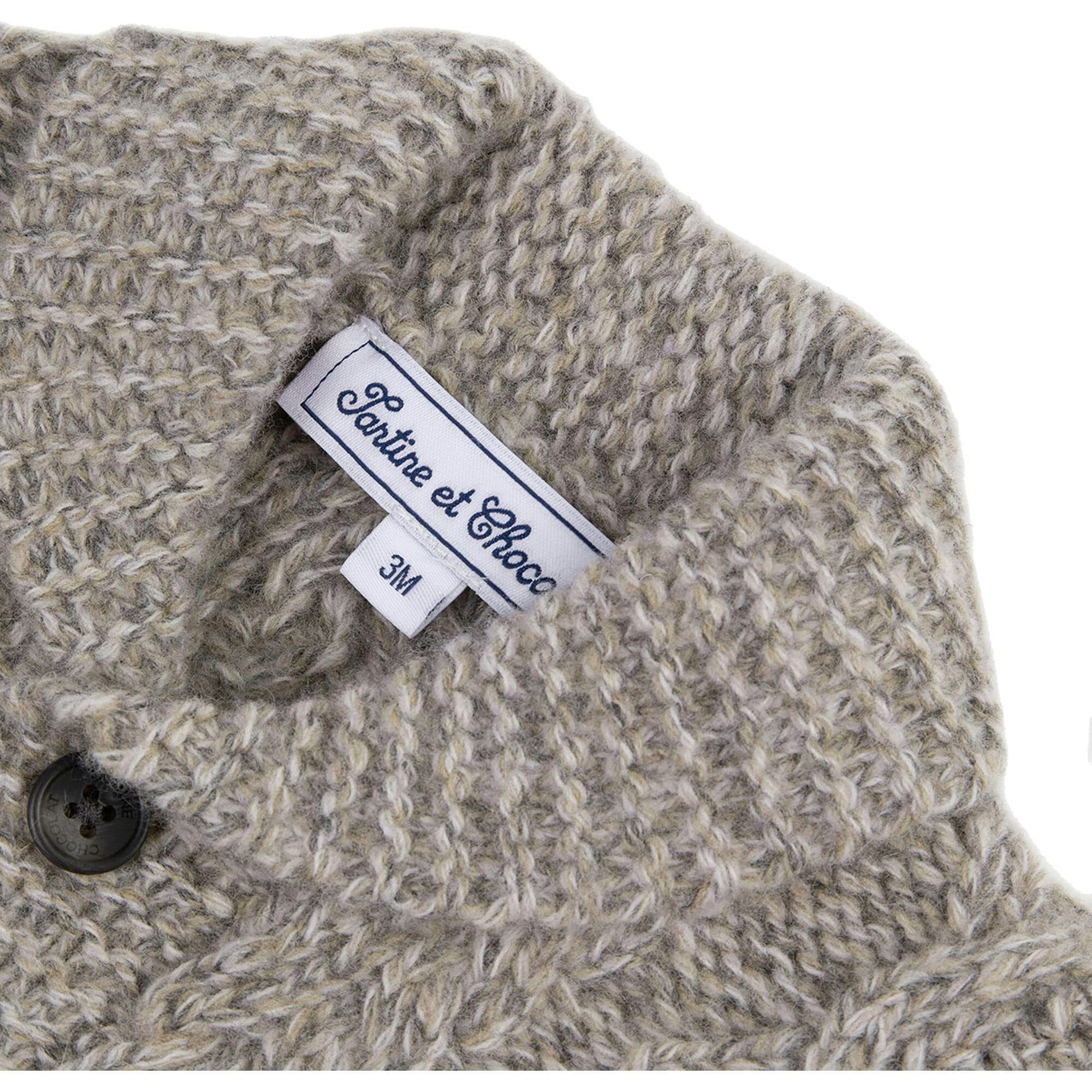 Shawl Collar Cableknit Baby Cardigan