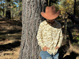 RODEO Cream Western Print  WOVEN SHIRT