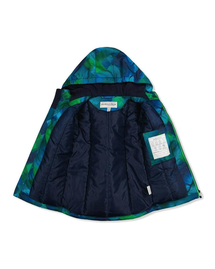 Light Weight Two Piece Chill Snowsuit Blue And Green Checkered Print