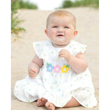 Textured Lawn Floral Printed Dress With Flowers and Bloomer