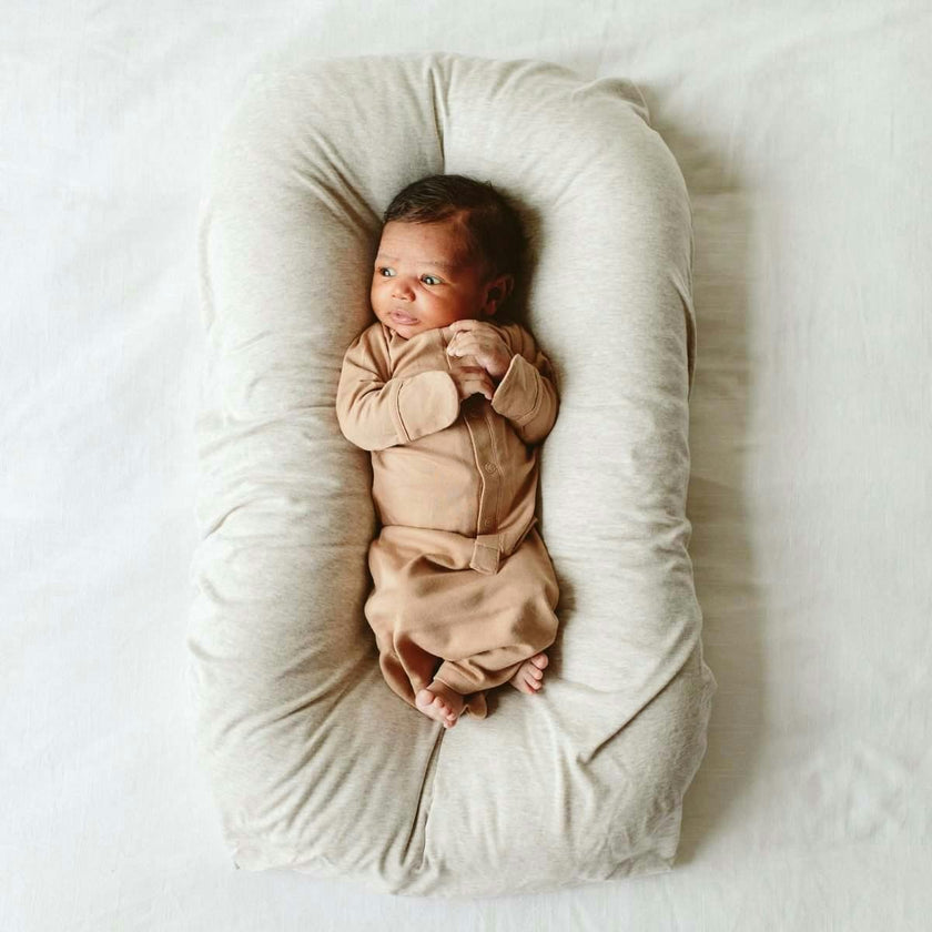 24 HOUR CONVERTIBLE GOWN | SANDSTONE — Bamboo Organic Cotton Blend, Preemie–6M