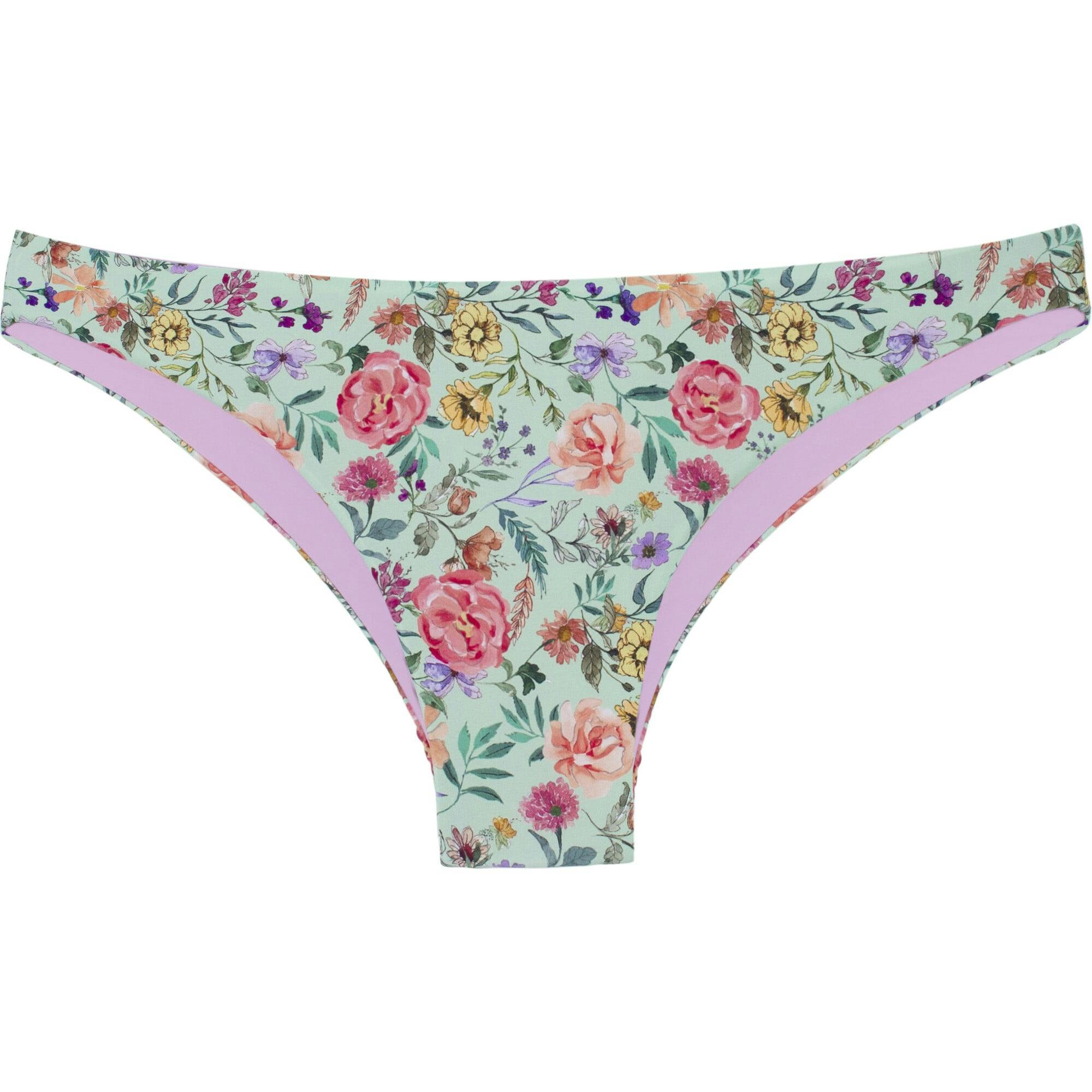 Women'S Reversible Ruched Teeny Bikini Bottom, Florals
